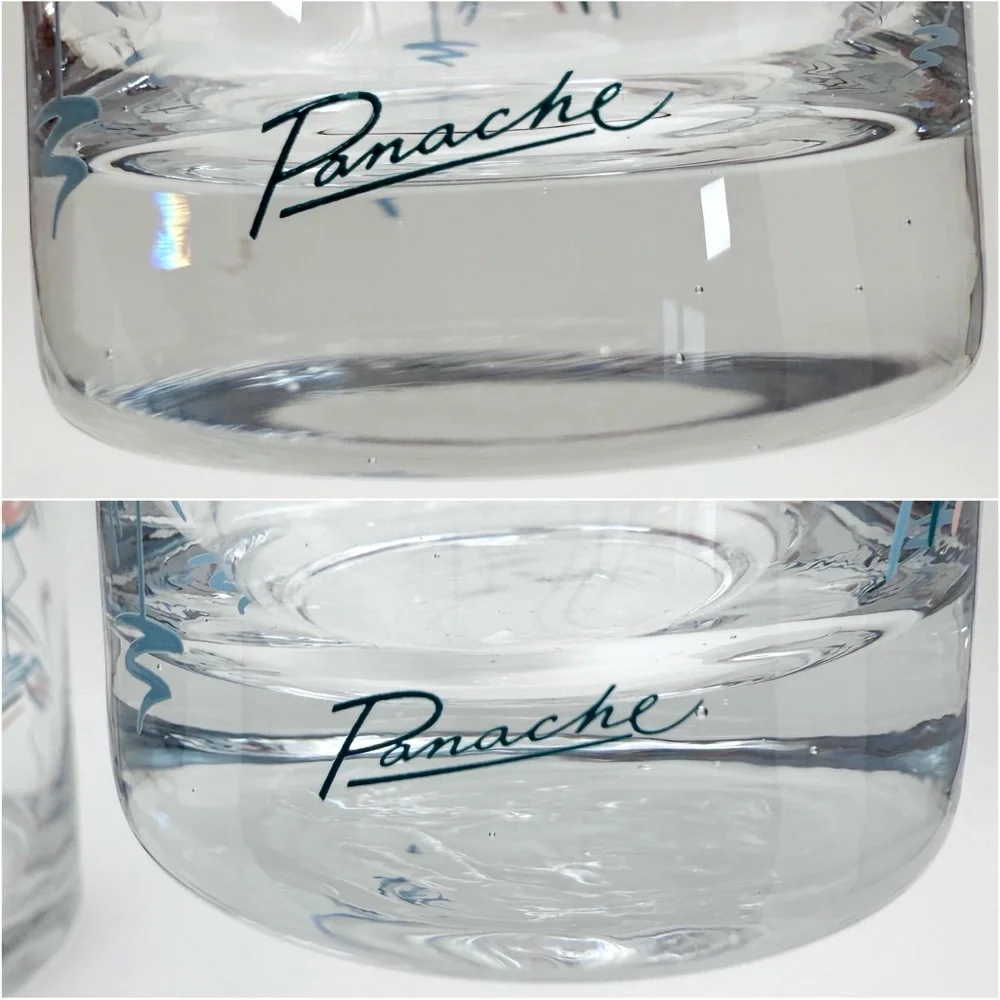 Vintage MCM 1960s Panache Flamingo Tumbler Highball Bar Glasses Set of 2